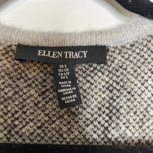 NWT Ellen Tracy Leopard Long Line Open Cardigan Sweater Gray Size S - Picture 3 of 6